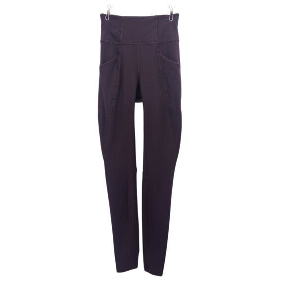 Lululemon Athletica Womens 0 Leggings Time To Sweat Tight 28" Plum Shadow Fitted - Picture 1 of 7
